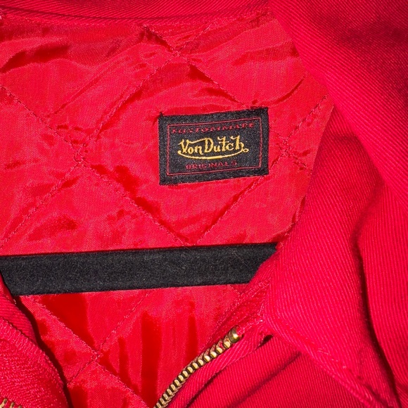Von Dutch Classic and Vintage Gas Station Jacket in Red - Picture 3 of 5